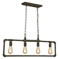 Eglo 4X60W Linear Pendant W/ Matte Bronze Finish 202847A